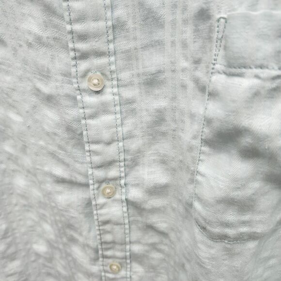 Caribbean Linen Blend Button Up Shirt Mens 3XB Mint Green Keep Cool Coastal - Picture 4 of 11